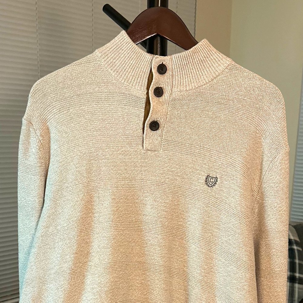 Chaps Men's XL Button Mock Twist Solid Sweater
